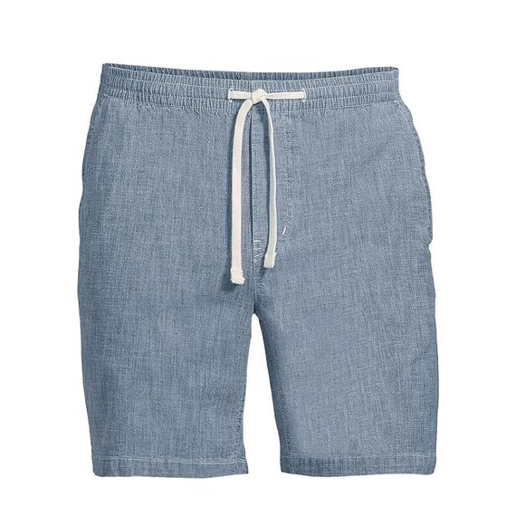 NWT Lands' End Men's 7" Comfort Knockabout Chambray Deck Shorts Size L $60 3e254 - Picture 1 of 2